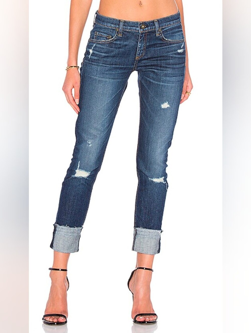 Rag & Bone The Dre Slim Boyfriend Jeans Canyon Distressed Size 25